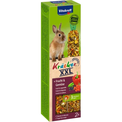 Afbeelding van Vitakraft Konijn Kracker XXL Konijnensnack 3 x Fruit &amp; Groente