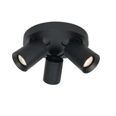 Afbeelding van Artdelight Ronde plafondlamp Megano 3 lichts zwart PL MEGANO3 RO ZW