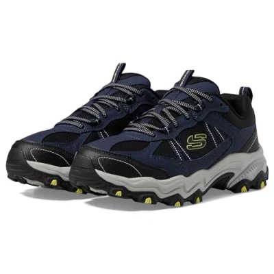 Afbeelding van Skechers Heren uithoudingsvermogen bij Trekking Low Cut, Navy Synthetisch/Mesh/zwarte Trim, 8.5 UK, Synthetische Mesh Zwarte 42.5 EU
