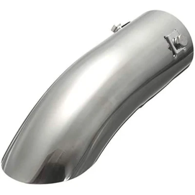 Afbeelding van GOZAR Chrome 60mm Auto Gebogen Uitlaat Staart Einde Pijp Blow Down Bumper Trim Staal