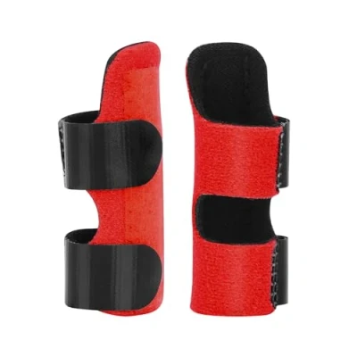 Afbeelding van supregear Vingerspalk, Set van 2 Verstelbare Herbruikbare Trigger Vingerspalk Vingerbrace met Verwijderbare Aluminium Staaf voor Wijsvinger/Midden/Ring/Pinkvinger, Rood