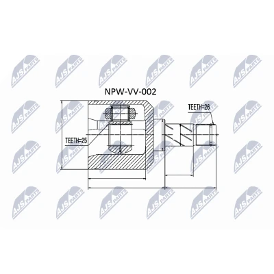 Afbeelding van Homokineet reparatie set, aandrijfas NTY NPW VV 002