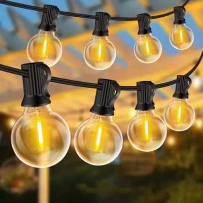 Afbeelding van ZYRIVON Lichtsnoer 30 m, verlichting voor buiten, tuin, met 50 + 3 G40 leds, 2700 K warmwit, tuinverlichting, waterdicht, buitenverlichting Kerstmis, bruiloft, feest, terras