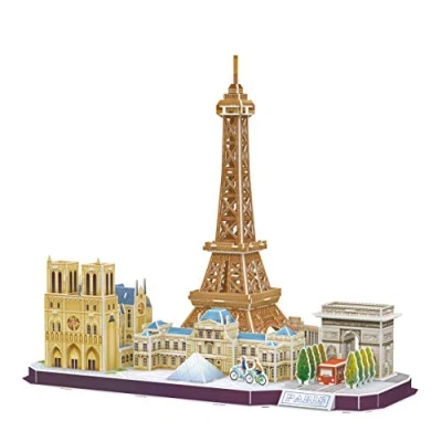 Afbeelding van World Brands Eiffeltoren Parijs, puzzel voor volwassenen en kinderen, modelbouw, 3D puzzel, grappige geschenken, cultuur, reizen uit huis, meerkleurig (MC254H)