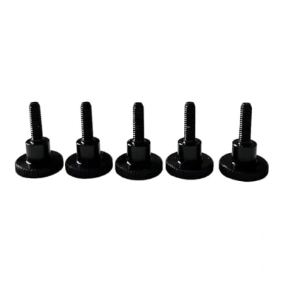 Afbeelding van PrecisionGeek kartelschroeven M3 x 10 mm, aluminium zwart geanodiseerd, schouderdiameter 12 rechte DIN 464 mm (5 stuks)