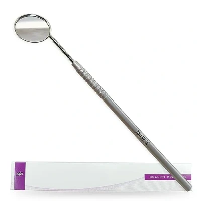 Afbeelding van tandspiegel met handvat, tandheelkundige roestvrijstalen tandarts gereedschap voor tandreiniging inspectie, mondhygiëne mondspiegel dagelijks gebruik CE