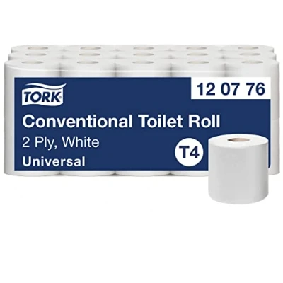 Afbeelding van Tork 120776 kleine rollen toiletpapier van universele kwaliteit voor rolsystemen T4 /2 laags toiletpapier, extra lang en scheurbestendig (verpakking 30)