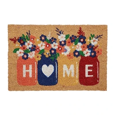 Afbeelding van deurmat home met tekst 2x 40 x 60 cm kokos slipvast weerbestendig kleurrijk
