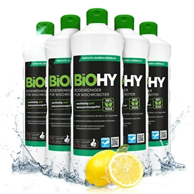Afbeelding van BiOHY Vloerreiniger voor dweilrobots (6 x 1l Fles) Concentreer alle veeg &amp; zuigrobots met natte functie duurzaam ecologisch (Wischroboter)
