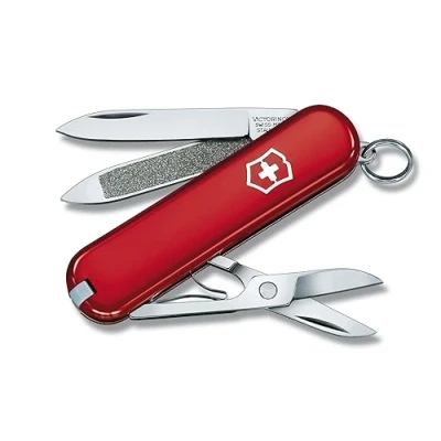 Afbeelding van VICTORINOX Zakmes Classic SD, klein, 7 functies, Swiss Made, multitool met lemmet, nagelvijl, schroevendraaier 2,5 mm, schaar, rood