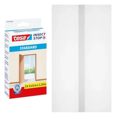 Afbeelding van tesa Insect Stop Standard Vliegenhor Insectenhor voor deuren Maak van jouw deur een hordeur met deze muggenhor Wit, 2 x 65 cm 220