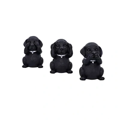 Afbeelding van Nemesis Now Drie Wijze Labradors, Zwart, 8.5cm, B5881V2