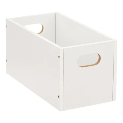 Afbeelding van Opbergmand/kastmand 7 liter wit van hout 31 x 15 cm Opbergkisten