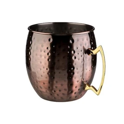 Afbeelding van APS 93330 Moscow Mule flessenkoeler met hamerad oppervlak, roestvrij staal, antieke koper look, Ø 20 x 21 cm, 5 liter