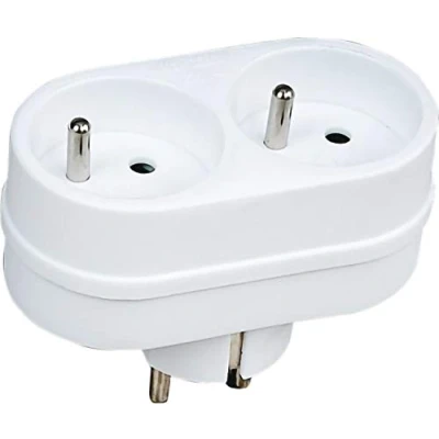 Afbeelding van Electraline 531185 Stekkeradapter Biplite 2 stopcontacten 16 A, wit