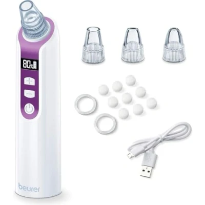 Afbeelding van Beurer FC 41 Poriënreiniger Elektrisch Vaccümreiniger Vermogen 3 Watt Incl. Opzetstukken 5 Intensiteitsniveaus LCD display USB laadkabel &amp; reservefilters Draadloos gebruik Jaar garantie