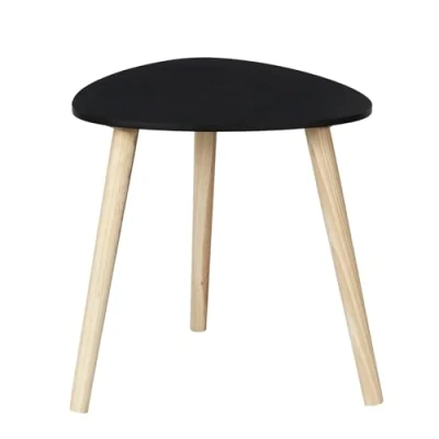 Afbeelding van Home deco factory Bijzettafel Shelly hout zwart D38 x H40 cm
