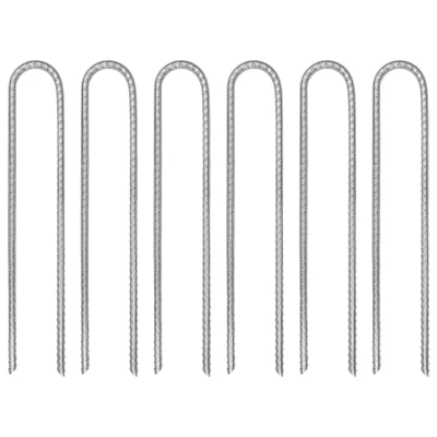 Afbeelding van vidaXL Tentharingen 6 st U vormig Ø7 mm 30 cm gegalvaniseerd staal