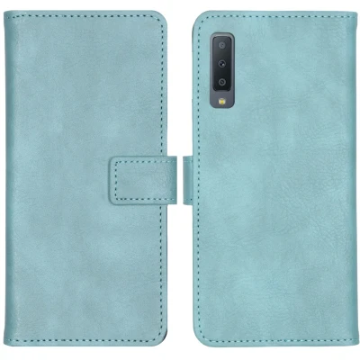 Afbeelding van Samsung Galaxy A7 (2018) Hoesje Kunstleder iMoshion Bookcase Lichtblauw Telefoonhoesje