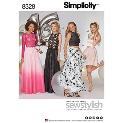 Afbeelding van Simplicity Patroon 8328 P5 (12 14 16 18 20) Misses Special Occasions Jurk, papier, wit, 22 x 15 1 cm