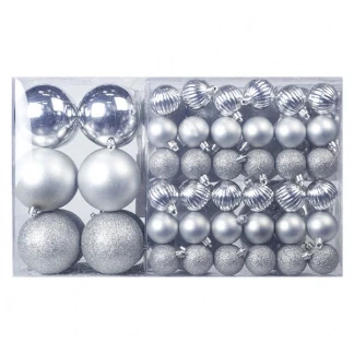 Afbeelding van Kerstballen 94 stuks (Zilver)