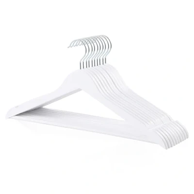 Afbeelding van Amazon Basics Kleerhangers voor pakken, hout, set van 10, 44 cm, wit