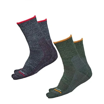 Afbeelding van VITSOCKS Merino Wol Gewatteerde Wandelsokken Kinderen, Outdoor Trekking Winter Thermo Sok, 2x pak: grijs groen, 27 30