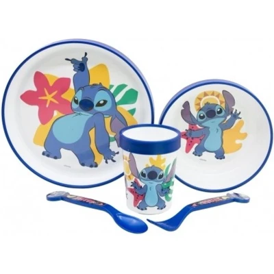 Afbeelding van Disney Lilo &amp; Stitch Kinderservies Servies Ontbijtset 5 delig Kunststof