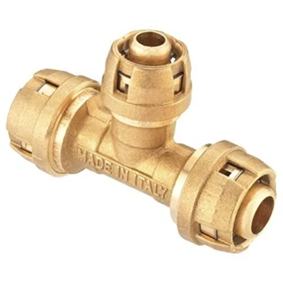 Afbeelding van Composietbuissysteem steekkoppeling T stuk 16 mm, messing