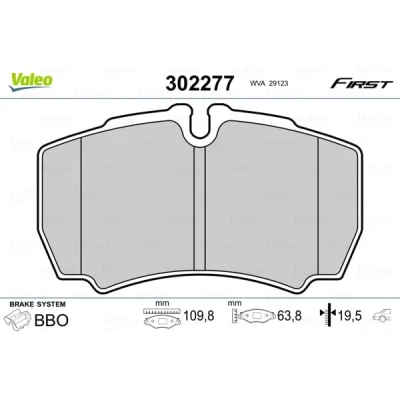 Afbeelding van Valeo Remblokset 302277