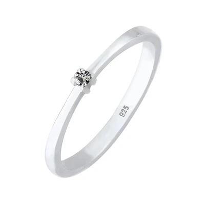 Afbeelding van Elli Basic Classy Ring silvercoloured, Dames, Maat: 54, Silver coloured