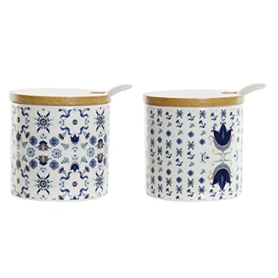 Afbeelding van Suikerpot DKD Home Decor Bamboe Dolomite (7.5 x 7.5 cm) (2 pcs)