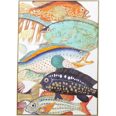 Afbeelding van Kare Canvas schilderij Touched Fish Meeting Two Framed 100x75