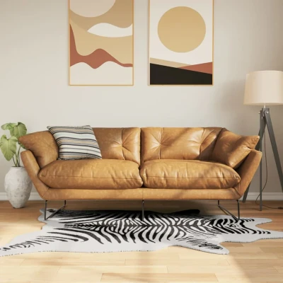 Afbeelding van vidaXL Vloerkleed zebrapatroon wasbaar anti slip 120x170 cm zwart wit