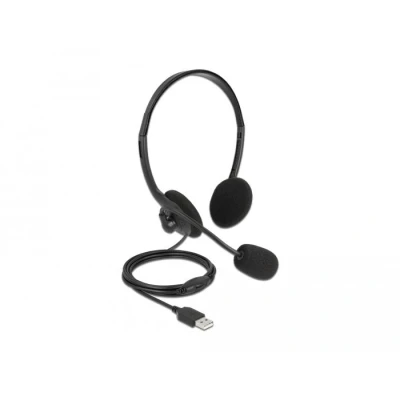 Afbeelding van Delock USB Stereo Headset mit Lautstärkeregler für PC und Notebook