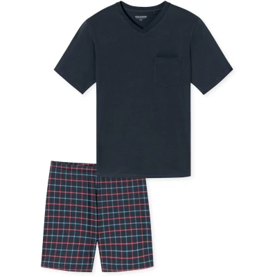 Afbeelding van Schiesser KURZ SET Pyjama, Heren, Maat: 58, Navy