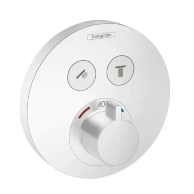 Afbeelding van Hansgrohe showerselect s thermostaat afbouwdeel voor 2 functies wit 15743700