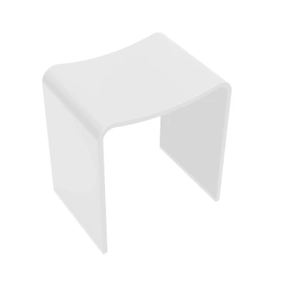 Afbeelding van Wiesbaden Solid surface kruk 40 x 30 42,5 cm mat wit
