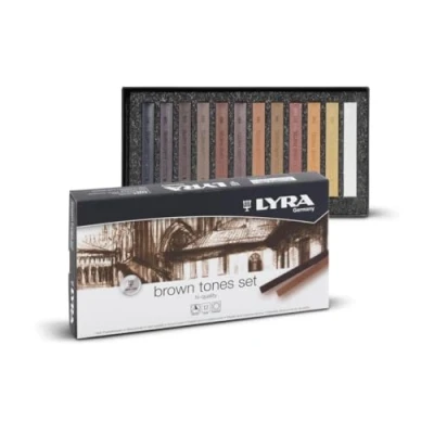 Afbeelding van Lyra bruine tinten pastelkrijt, bruin, 17,4 x 9 2 cm, 12 delig