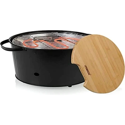 Afbeelding van Princess 112240 Hybride Bucket Barbecue + Bamboe Serveerplank Zwart