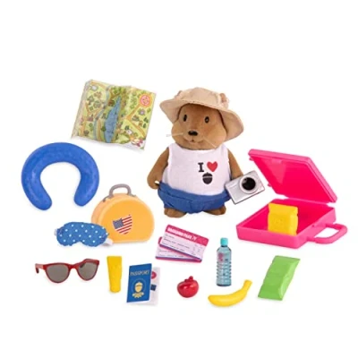 Afbeelding van Li&#039;l Woodzeez WZ6725Z Speelset &amp; Accessoires 19 delige speelgoedset met dierenkarakter, speelvoedsel en reisaccessoires miniatuurbeeldjes speelsets voor kinderen vanaf 3 jaar