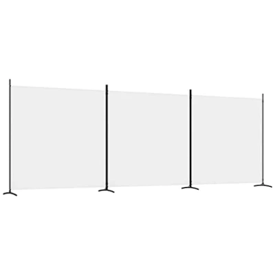Afbeelding van vidaXL Kamerscherm met 3 panelen 525x180 cm stof wit