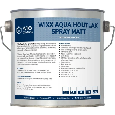 Afbeelding van Wixx Aqua Houtlak Spray Matt 10L RAL 9001 Crèmewit