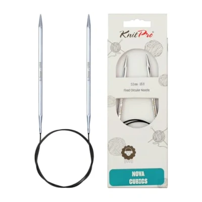 Afbeelding van KnitPro 60 cm x 5 mm Nova Cubics vaste rondnaalden, glanzend messing
