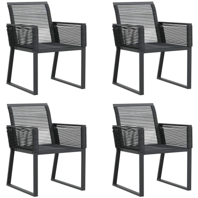 Afbeelding van vidaXL Tuinstoelen 4 st poly rattan zwart