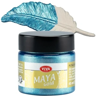 Afbeelding van Viva Decor 45 ml Maya Gold Verf, IJsblauw