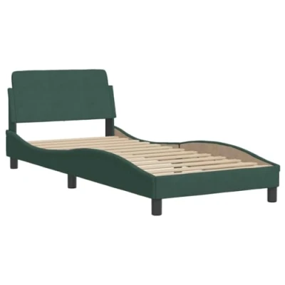 Afbeelding van vidaXL Bedframe met hoofdeinde fluweel donkergroen 80x200 cm