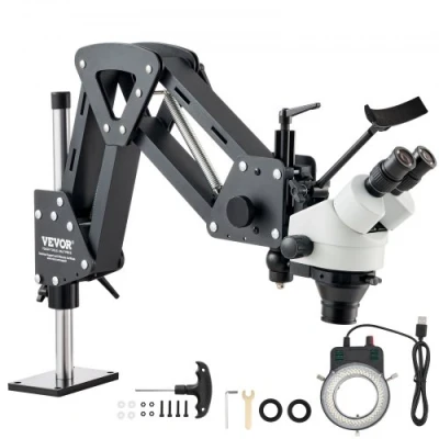 Afbeelding van VEVOR multidirectionele microscoop veermontage ringlicht 7X 45X sieraden
