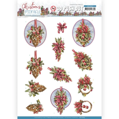 Afbeelding van 3D Push Out Yvonne Creations Christmas Miracle Pinecone