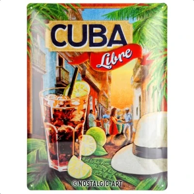 Afbeelding van Cuba Libre Retro reclame wandbord Amerika USA Metaal